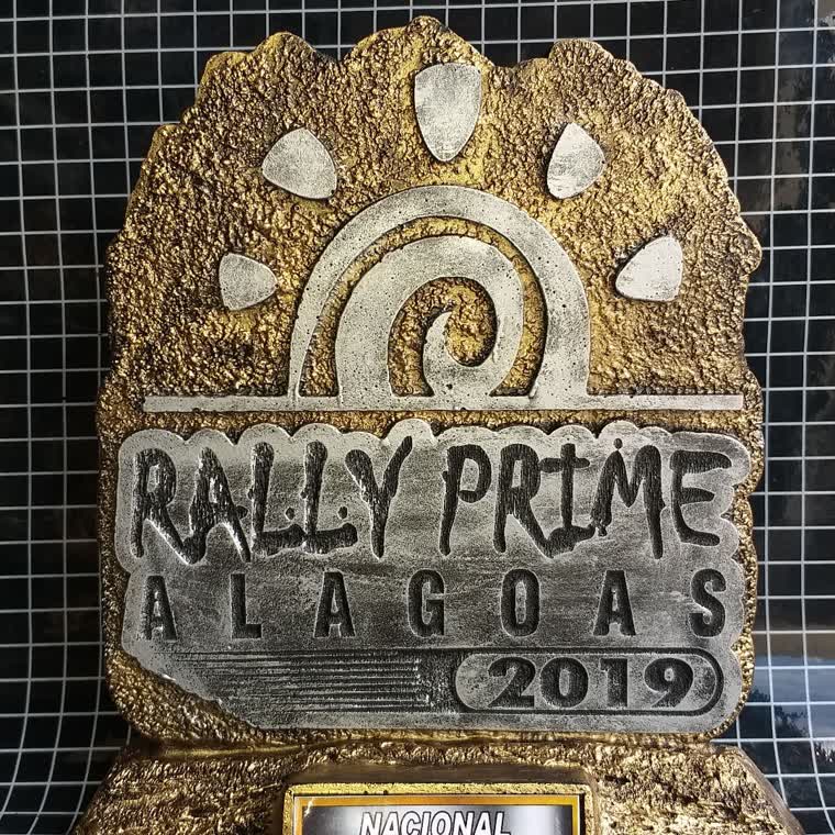 Rally Prime Alagoas 2019 — troféu em resina produzido pela M Brace