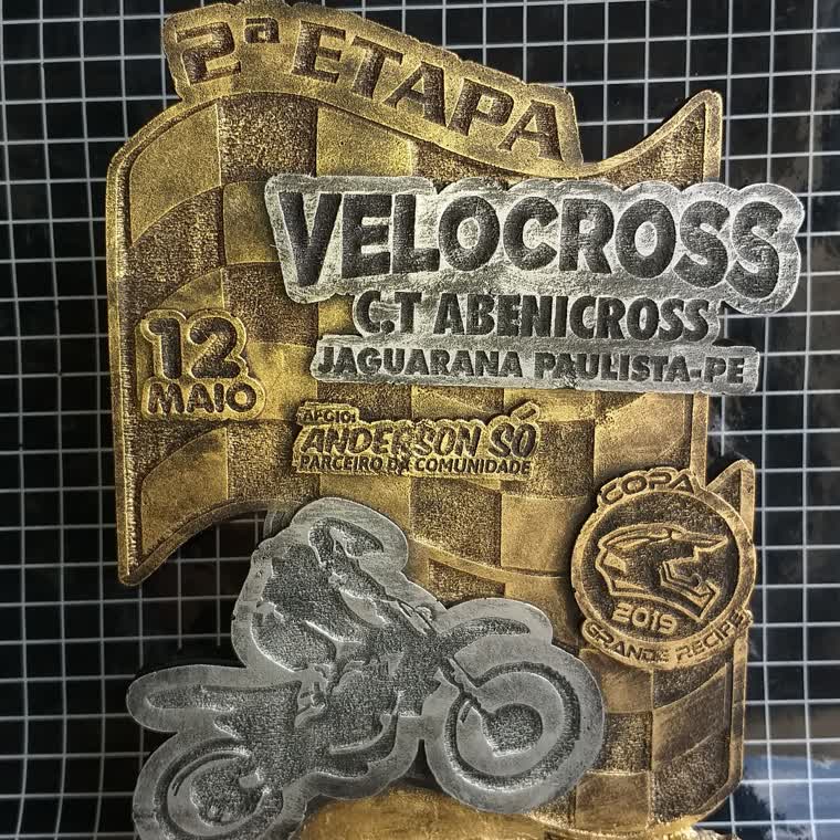 2ª Etapa Velocross GT Abenicross — troféu em resina produzido pela M Brace