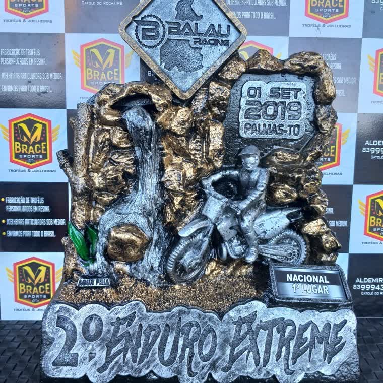 2º Enduro Extreme — troféu em resina produzido pela M Brace