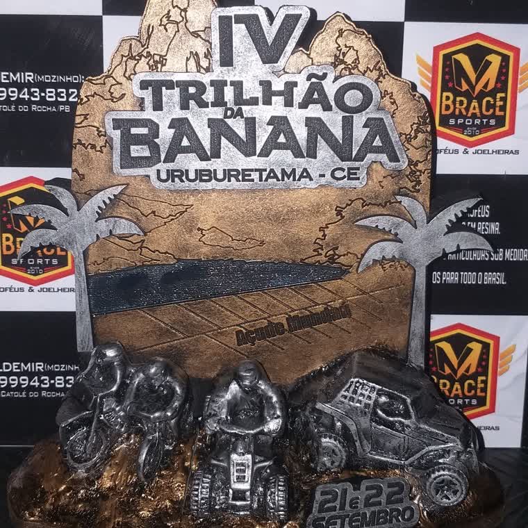 IV Trilhão da Banana — troféu em resina produzido pela M Brace