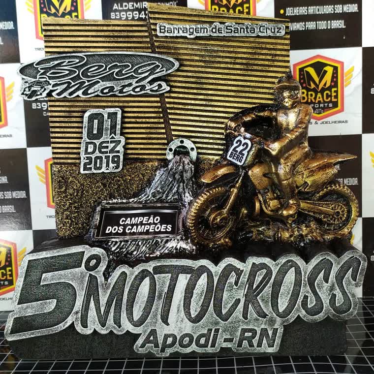 5º Motocross de Apodi — troféu em resina produzido pela M Brace