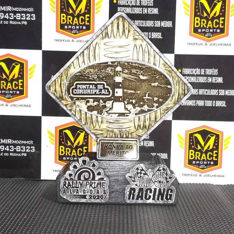 Rally Prime Portal de Coruripe — troféu em resina produzido pela M Brace