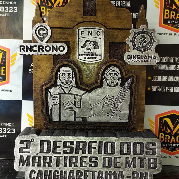 2º Desafio dos Mártires de MTB — troféu em resina produzido pela M Brace