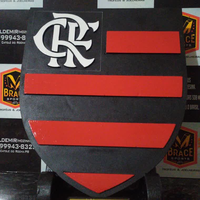 Escudo do Flamengo em resina — troféu em resina produzido pela M Brace