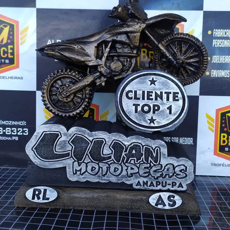 Troféu Lilian Motopeças — troféu em resina produzido pela M Brace