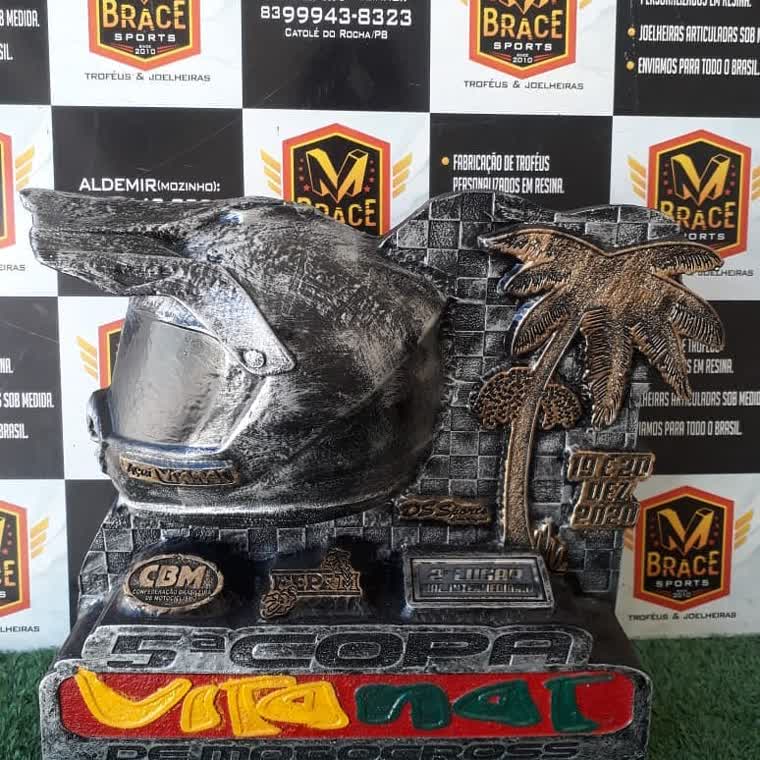 Viração Motocross — troféu em resina produzido pela M Brace