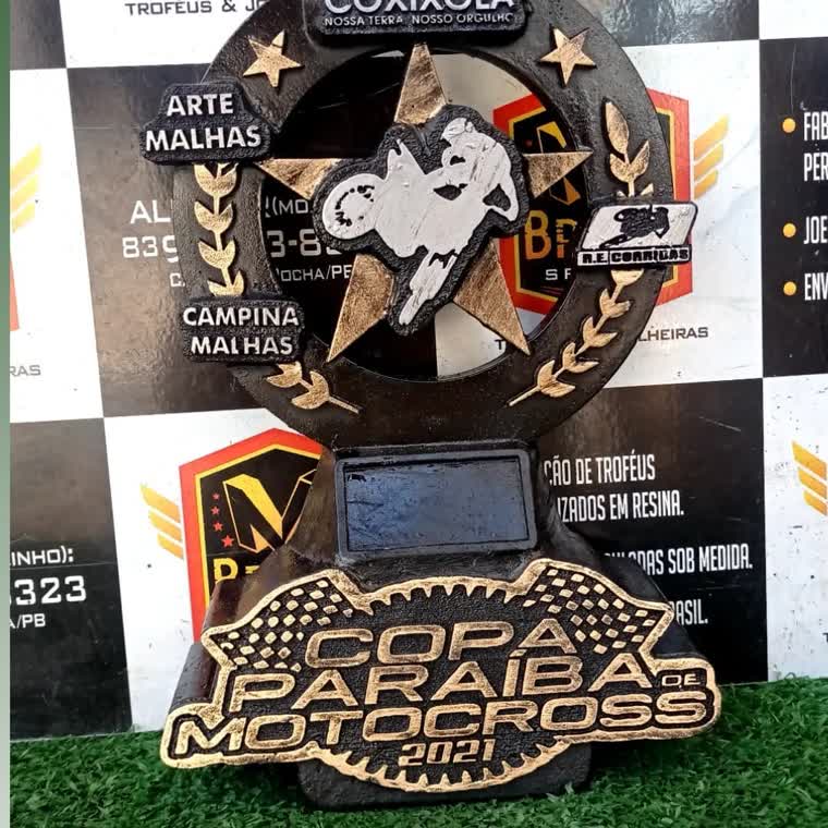 Troféu Arte Malhas — troféu em resina produzido pela M Brace