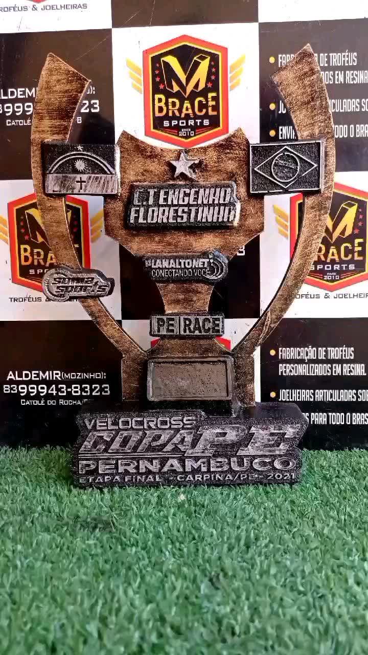 Velocross Copa PE — troféu em resina produzido pela M Brace