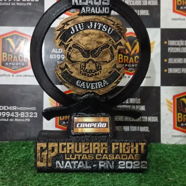 GP Grueira Fight de Jiu-Jitsu — troféu em resina produzido pela M Brace