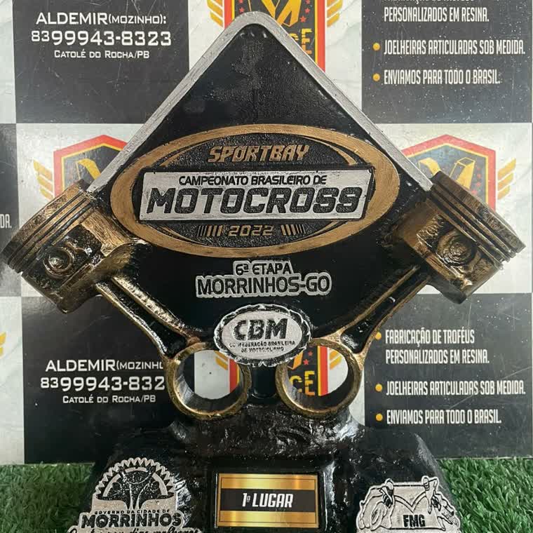 Motocross CDM — troféu em resina produzido pela M Brace