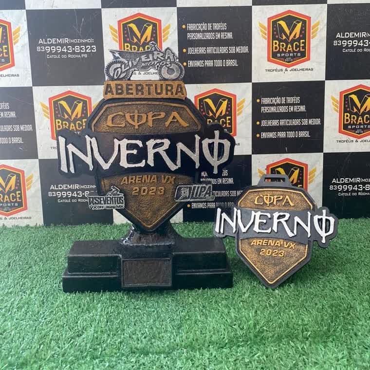 Copa Inverno — troféu em resina produzido pela M Brace