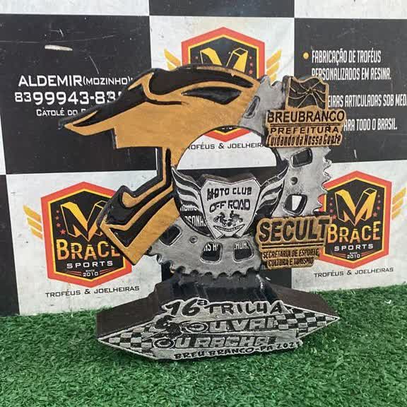 16º Trilhão Moto Clube Off Road — troféu em resina produzido pela M Brace