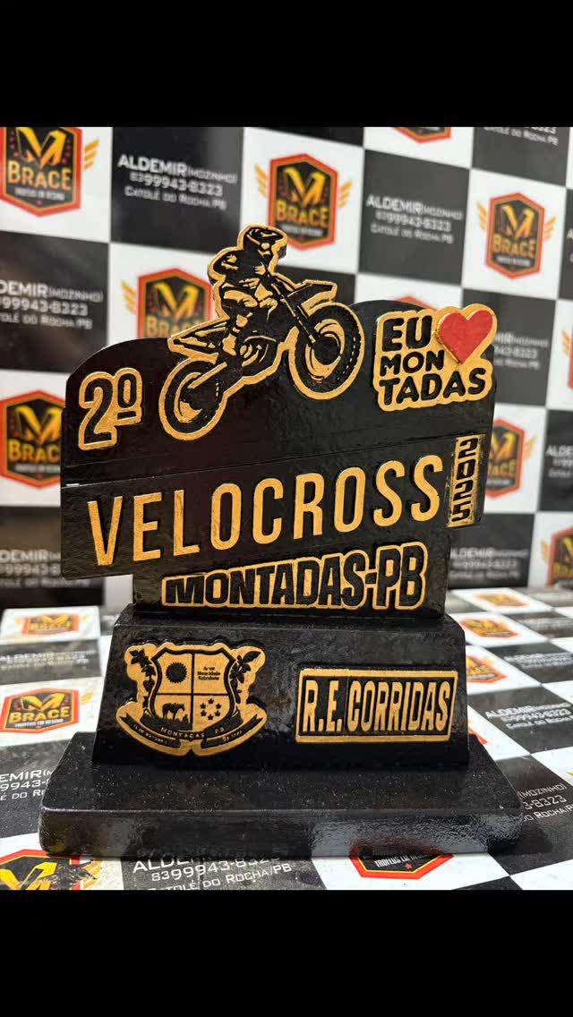 2º Velocross de Imperatriz — troféu em resina produzido pela M Brace