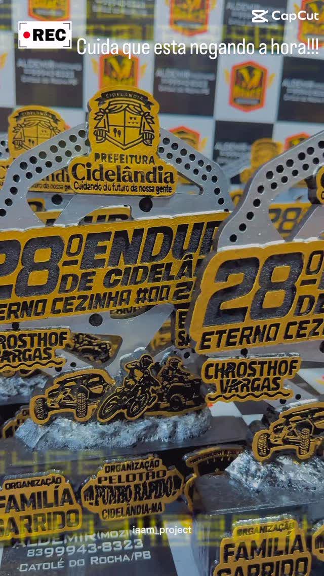 28º Enduro de Cabreúva — troféu em resina produzido pela M Brace