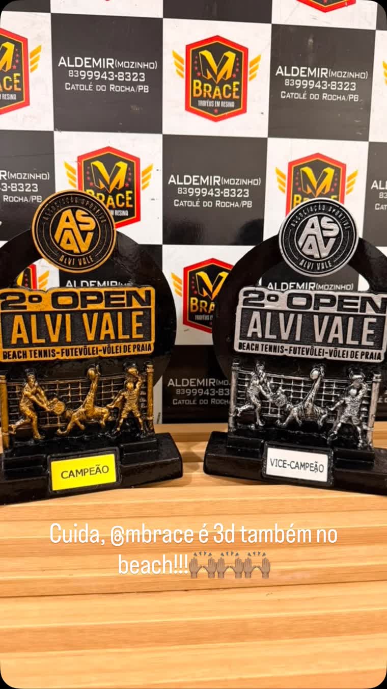 Copa Alvi Vale — troféu em resina produzido pela M Brace