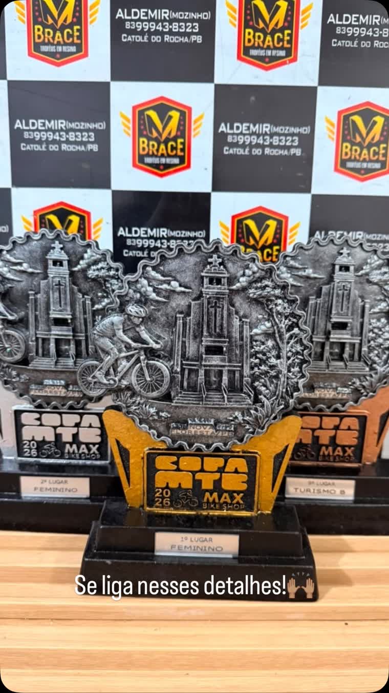 Troféu skyline em resina — troféu em resina produzido pela M Brace